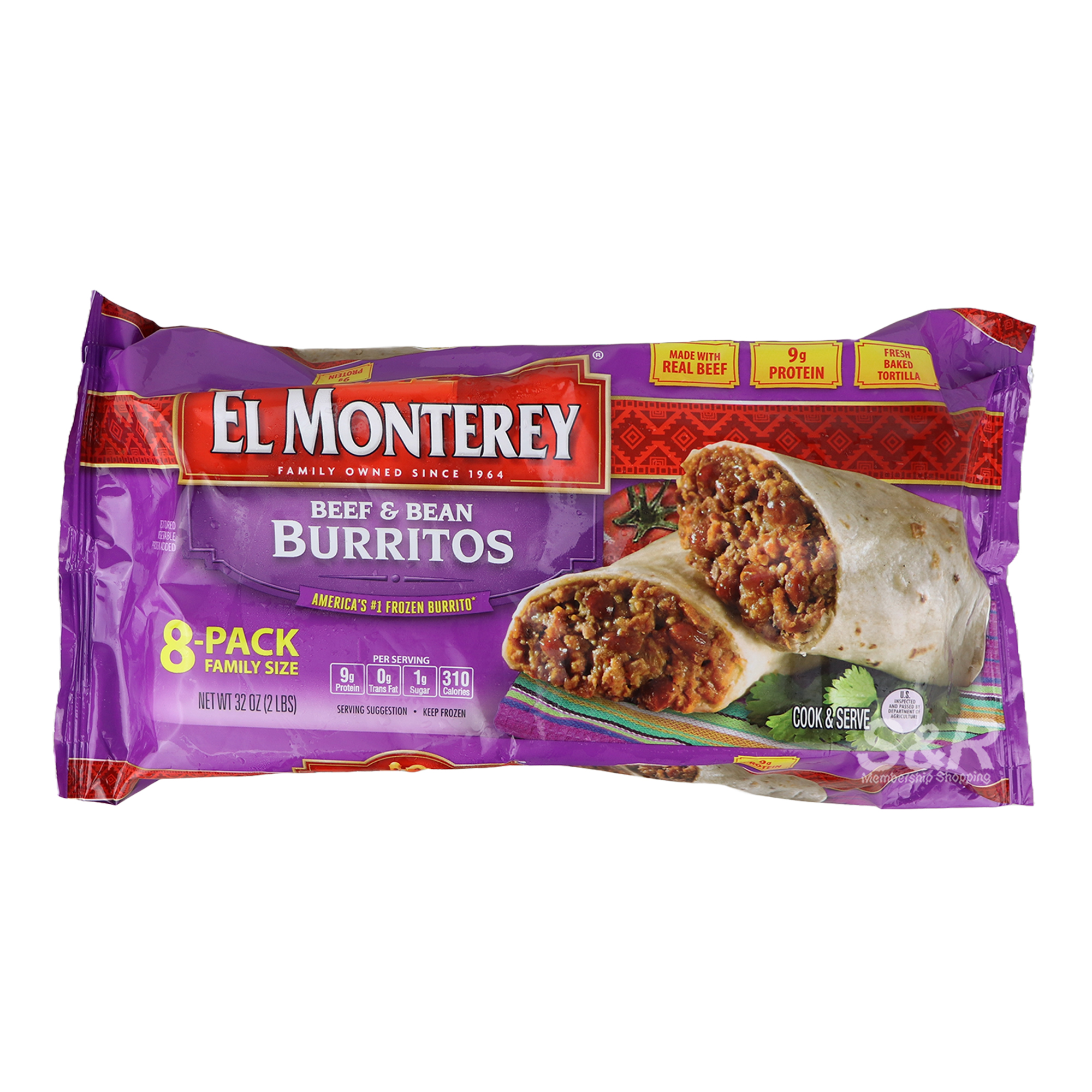 El Monterey Beef and Bean Burritos 8pcs El Monterey Beef and Bean Burritos 8pcs